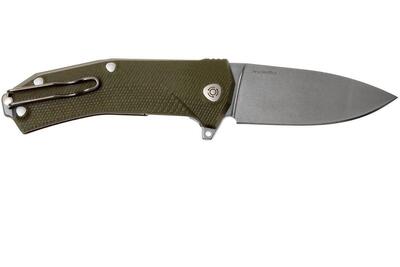 KUR GR LionSteel Liner Lock Sleipner Blade, GREEN G10 fogantyú, IKBS