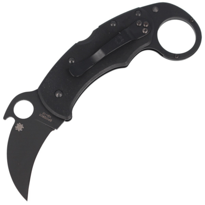 Spyderco C170GBBKP Karahawk zsebkés - karambit 6 cm, teljesen fekete, G10