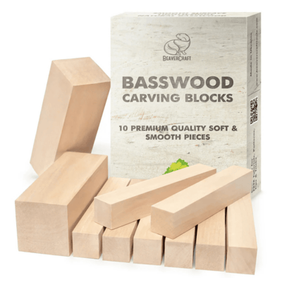BW10 Beavercraft Wood Carving Blocks set 10pcs. Linden/Basswood