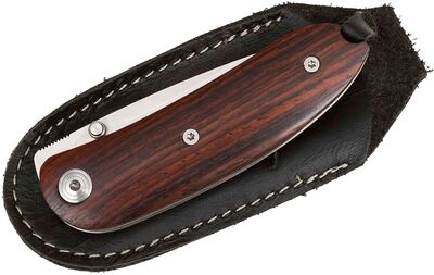 8210 ST LionSteel MINI full Santos wood handle, D2 blade, with sheath