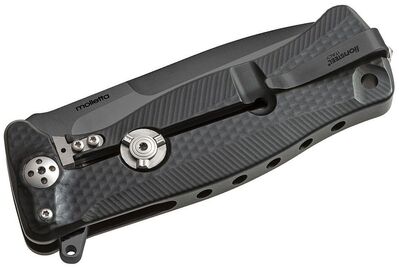 SR11A BB LionSteel SR FLIPPER BLACK Aluminum knife, RotoBlock, Chemical Black blade Sleipner