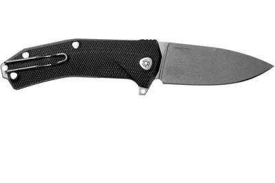 KUR BK LionSteel Liner Lock Sleipner Blade, BLACK G10 handle, IKBS