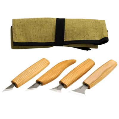 S05 Beavercraft Geometric Wood Carving Knife Set (4 knives in roll)