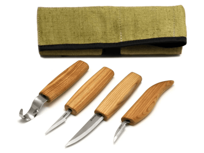 S09 Beavercraft Set of 4 Knives in Tool Roll