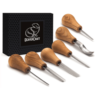 SC05 Beavercraft Wood Carving Set of 6 Palm-Chisels