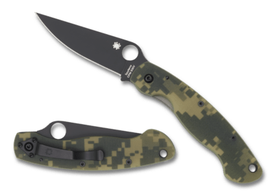 C36GPCMOBK Spyderco Military Model Camo G10 Black