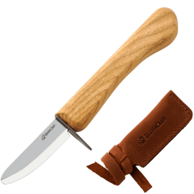 C1kid Beavercraft Small Whittling Knife for children with leather sheath