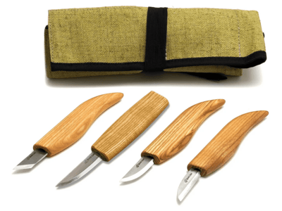 S07 Beavercraft Basic Set of 4 Knives (4 knives in roll)