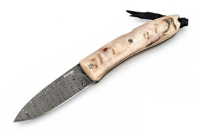 8800D MN LionSteel Opera Damascus Heinsgringla Ram Handle, wood box
