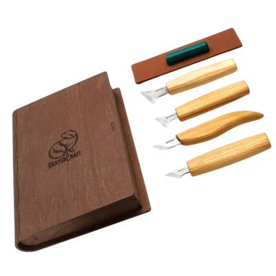 S05 book Beavercraft Geometric Wood Carving Knife Set in gift book-box