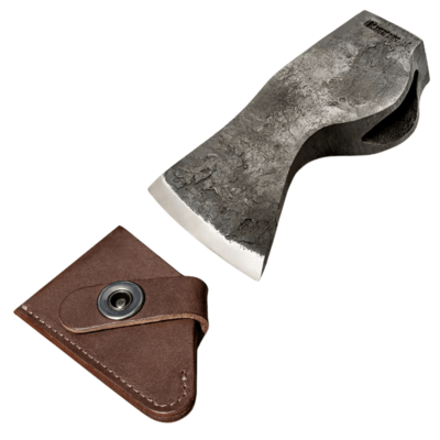 AX1_Head Beavercraft Hand-Forged Axe Hatchet Head with Leather Sheath