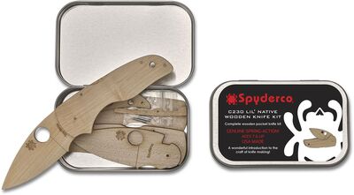 WDKIT2 Spyderco Wooden Kit C230 Lil' Native