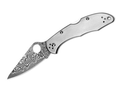 Spyderco C11TIPD Delica 4 kapesní nůž 7,4 cm, damašek, titan