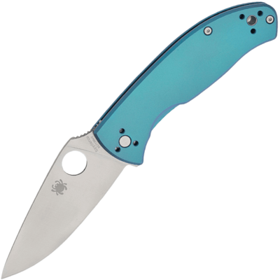 Spyderco C122TIBLP Tenacious Blue vreckový nôž 8,5 cm, Satin, modrá, titán