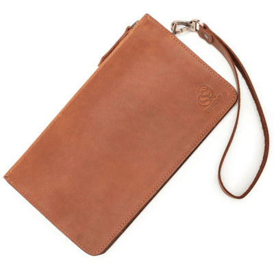 LC_Maverick_Brown Beavercraft Maverick – Leather Clutch Wristlet Hand Bag for Men, Brown