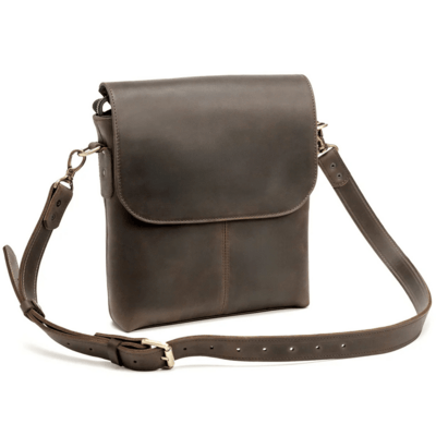 LC_Grip_Chocolate Beavercraft Leather Flap Over Shoulder Bag for Men, Chocolate