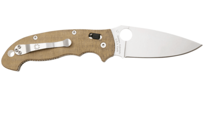 C95MPCW2 Spyderco Manix 2 XL barna vászon Micarta CPM CRU-WEAR Reveal 14