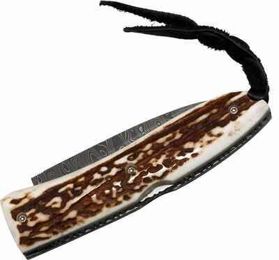 8800D CE LionSteel Opera Damascus Heinsgringla Stagl fogantyú, fa doboz