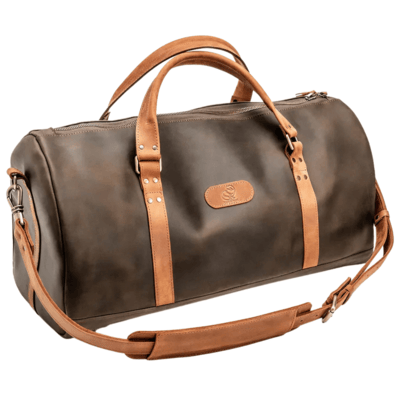 LC_Journey_Chocolate Beavercraft Journey – Leather Travel Luggage Duffel Bag, Chocolate
