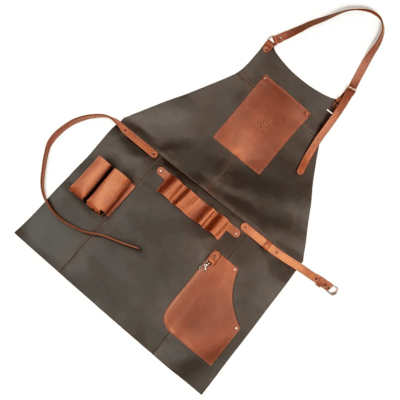 LC_Hedonist_Brown Beavercraft Hedonist - Crazy Horse Leather BBQ Apron, Brown