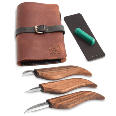 S15X Beavercraft Starter Chip and Whittle Knife Set (C6X + C15X + C16X + honing acc) in Genuine L