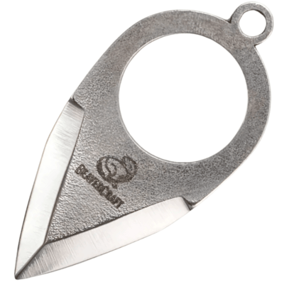 PK1 Beavercraft Small Keychain Knife with Finger Ring and Leather Sheath