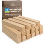 BW16 Beavercraft Wood Carving Blocks set 16pcs. Linden/Basswood