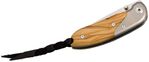 8200 UL LionSteel MINI Olive wood handle and titanium Bolster, D2 blade, with clip