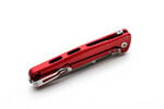 SK01A RS LionSteel Solid RED Aluminum knife, MagnaCut blade STONE WASHED, Black Canvas inlay