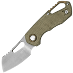 MKM MK FX03M-2GC ISONZO Cleaver vreckový nôž 4,9 cm, Stonewash, zelená, Micarta