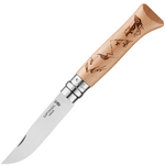 OPINEL 002186 VRI N°8 Hiking vreckový nôž 8,5 cm, bukové drevo, motív horolezectva