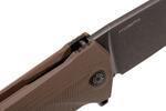Kur BBR LionSteel Liner Lock Sleipner Blade DLC+SW blade, BROWN G10 handle, IKBS