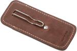 900FDV3 BR LionSteel Leather vertical sheath with CLIP - BROWN Color