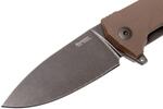 Kur BBR LionSteel Liner Lock Sleipner Blade DLC+SW blade, BROWN G10 handle, IKBS