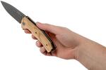 KUR BUL LionSteel Liner Lock Sleipner Blade PVD+SW blade, OLIVE WOOD handle, IKBS