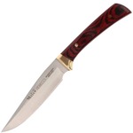 Muela REBECO-11R lovecký nôž 11,5 cm, drevo Pakka, mosadz, kožené puzdro