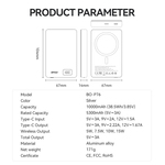 GSM193927 BWOO Ultra-slim aluminium magnetický výkon bank P76 PD 20W 10000 mAh s digitálním displeje