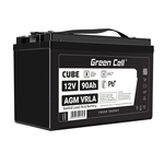 AGM12V90AH-J Green Cell CUBE AGM IP54 12V 90Ah VRLA zselés akkumulátor mélytöltéssel robogókhoz, kas