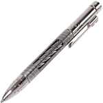 NY SDT GYS LionSteel Twist Pen Titanium GREY SHINE,  Damascus SHINE. Fisher Spece refill