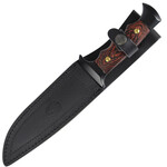 Muela 5161-M lovecký nůž 15,5 cm, černá, dřevo Pakka, kov, kožené pouzdro