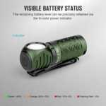 Perun 2 Mini (OD zöld) CW OLIGHT 650mAh 3,6V IMR16340_x000D_ Újratölthető lítium akkumulátor
