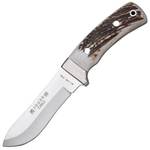 JOKER CC49 OSO lovecký nôž 12 cm, Satin, paroh, kožené puzdro