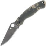 C36GPCMOBK2 Spyderco Military 2 Camo G-10 Black Blade Reveal 13