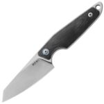 MKM MK MA02-GBK MAKRO 2 Sheepsfoot všestranný nôž 7,3 cm, Stonewash, čierna, G10, kožené puzdro