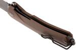 Kur BBR LionSteel Liner Lock Sleipner Blade DLC+SW blade, BROWN G10 handle, IKBS