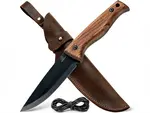 Beavercraft BSH3 Bushcraft Knife Nightfall outdoorový nôž 11,5 cm, orechové drevo, kožené puzdro