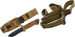 Gerber 22-01463 LMF II gyalogos Coyote Brown fix pengéjű kés 12,5 cm, fekete, barna, FRN+gumi, tok