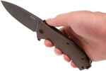 Kur BBR LionSteel Liner Lock Sleipner Blade DLC+SW blade, BROWN G10 handle, IKBS