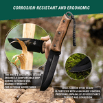 BSH4_F Dusk Beavercraft Carbon Steel Bushcraft Knife With Ferro Rod And Leather Sheath