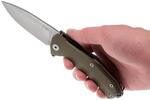 KUR GR LionSteel Liner Lock Sleipner Blade, GREEN G10 fogantyú, IKBS